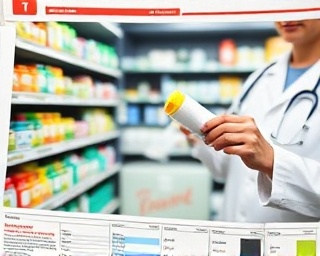 pharmacy ad, clear and vibrant, placed in local newspaper, photorealistic, background with pharmacist handing prescription, highly detailed, ad highlighted, high resolution scan, vivid colors, consistent lighting, close-up shot with a macro lens